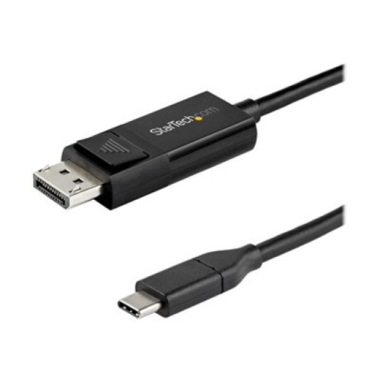 StarTech.com 3ft/1m USB C to DisplayPort 1.4 Cable 8K 60Hz/4K, Bidirectional DP to USB-C or USB-C to DP Reversible Video Adapter Cable, HBR3/HDR/DSC, USB Type C/Thunderbolt 3 Monitor Cable - 8K USB-C to DP Cable (CDP2DP141MBD) - Kabel DisplayPort - 24 pin USB-C (M) do DisplayPort (F) - USB 3.1 / Thunderbolt 3 / DisplayPort 1.4 - 1 m - aktivní, podpora 8K UHD (7680 x 4320) - cerná