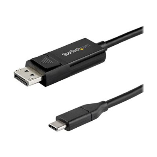 StarTech.com 6ft/2m USB C to DisplayPort 1.4 Cable 8K 60Hz/4K, Bidirectional DP to USB-C or USB-C to DP Reversible Video Adapter Cable, HBR3/HDR/DSC, USB Type C/Thunderbolt 3 Monitor Cable - 8K USB-C to DP Cable - Kabel DisplayPort - 24 pin USB-C (M) do DisplayPort (M) - USB 3.1 / Thunderbolt 3 / DisplayPort 1.4 - 2 m - aktivní, podpora 8K UHD (7680 x 4320) - cerná