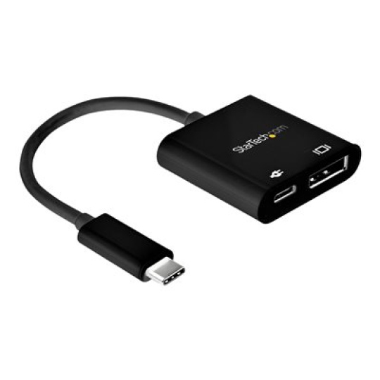 StarTech.com USB C to DisplayPort Adapter with Power Delivery, 8K 60Hz/4K 120Hz USB Type C to DP 1.4 Monitor Video Converter w/60W PD Pass-Through Charging, HBR3, Thunderbolt 3 Compatible - USB-C Male to DP Female (CDP2DP14UCPB) - Adaptér USB / DisplayPort - 24 pin USB-C (M) do DisplayPort, 24 pin USB-C (F) - Thunderbolt 3 / DisplayPort 1.4 - podpora 8K, aktivní - cerná