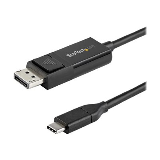 StarTech.com 3ft (1m) USB C to DisplayPort 1.2 Cable 4K 60Hz, Bidirectional DP to USB-C or USB-C to DP Reversible Video Adapter Cable, HBR2/HDR, USB Type C/Thunderbolt 3 Monitor Cable - 4K USB-C to DP Cable - Kabel DisplayPort - 24 pin USB-C (M) do DisplayPort (F) - USB 3.1 / Thunderbolt 3 / DisplayPort 1.2 - 1 m - podporuje 4K, aktivní - cerná