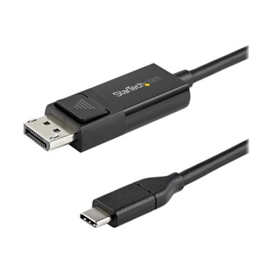 StarTech.com 6ft (2m) USB C to DisplayPort 1.2 Cable 4K 60Hz, Bidirectional DP to USB-C or USB-C to DP Reversible Video Adapter Cable, HBR2/HDR, USB Type C / Thunderbolt 3 Monitor Cable - 4K USB-C to DP Cable (CDP2DP2MBD) - Kabel DisplayPort - 24 pin USB-C (M) do DisplayPort (M) - USB 3.1 / Thunderbolt 3 / DisplayPort 1.2 - 2 m - podporuje 4K, aktivní - cerná