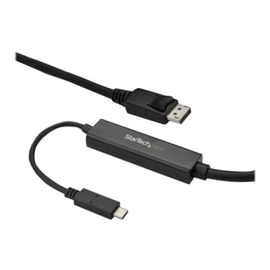 StarTech.com 9.8ft/3m USB C to DisplayPort 1.2 Cable 4K 60Hz, USB-C to DisplayPort Adapter Cable HBR2, USB Type-C DP Alt Mode to DP Monitor Video Cable, Compatible w/ Thunderbolt 3, Black - USB-C Male to DP Male (CDP2DPMM3MB) - Externí video adaptér - STM32F072CBU6 - USB-C - DisplayPort - cerná