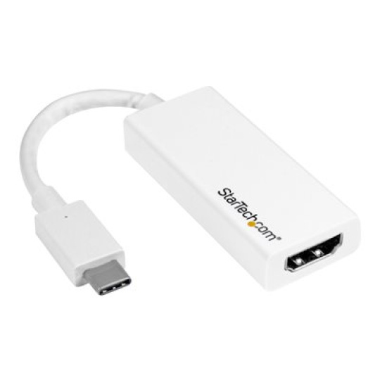 StarTech.com USB-C to HDMI Adapter - White - 4K 60Hz - Video adaptér - USB-C s piny (male) do HDMI se zdírkami (female) - 15 cm - bílá - podporuje 4K
