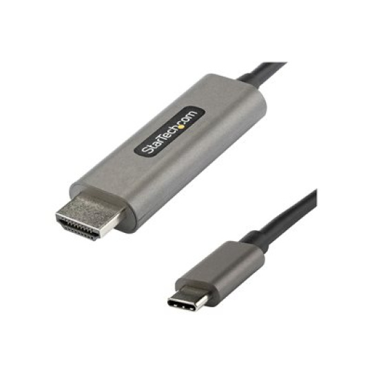 StarTech.com 6ft (2m) USB C to HDMI Cable 4K 60Hz with HDR10, Ultra HD USB Type-C to 4K HDMI 2.0b Video Adapter Cable, USB-C to HDMI HDR Monitor/Display Converter, DP 1.4 Alt Mode HBR3 - Thunderbolt 3 Compatible (CDP2HDMM2MH) - Kabel adaptéru - 24 pin USB-C s piny (male) do HDMI s piny (male) - 2 m - cerná - podporuje 4K, aktivní