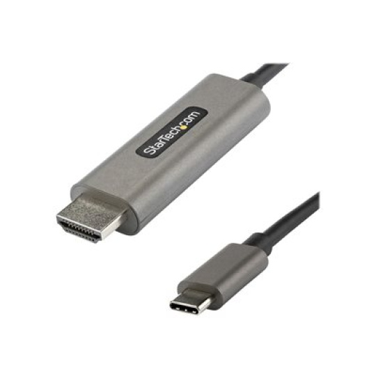 StarTech.com 13ft (4m) USB C to HDMI Cable 4K 60Hz with HDR10, Ultra HD USB Type-C to 4K HDMI 2.0b Video Adapter Cable, USB-C to HDMI HDR Monitor/Display Converter, DP 1.4 Alt Mode HBR3 - Thunderbolt 3 Compatible (CDP2HDMM4MH) - Kabel adaptéru - 24 pin USB-C s piny (male) do HDMI s piny (male) - 4 m - cerná - podporuje 4K, aktivní