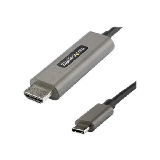 StarTech.com 16ft (5m) USB C to HDMI Cable 4K 60Hz with HDR10, Ultra HD USB Type-C to 4K HDMI 2.0b Video Adapter Cable, USB-C to HDMI HDR Monitor/Display Converter, DP 1.4 Alt Mode HBR3 - Thunderbolt 3 Compatible (CDP2HDMM5MH) - Kabel adaptéru - 24 pin USB-C s piny (male) do HDMI s piny (male) - 5 m - cerná - podporuje 4K, aktivní