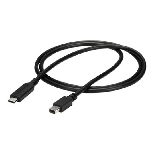 StarTech.com 1m / 3.3ft USB-C to Mini DisplayPort Cable - 4K 60Hz - Black - USB 3.1 Type C to mDP Adapter (CDP2MDPMM1MB) - Kabel DisplayPort - 24 pin USB-C (M) do Mini DisplayPort (M) - USB 3.1 / Thunderbolt 3 / DisplayPort 1.2 - 1 m - podpora 4K60 Hz (3840 x 2160) - cerná