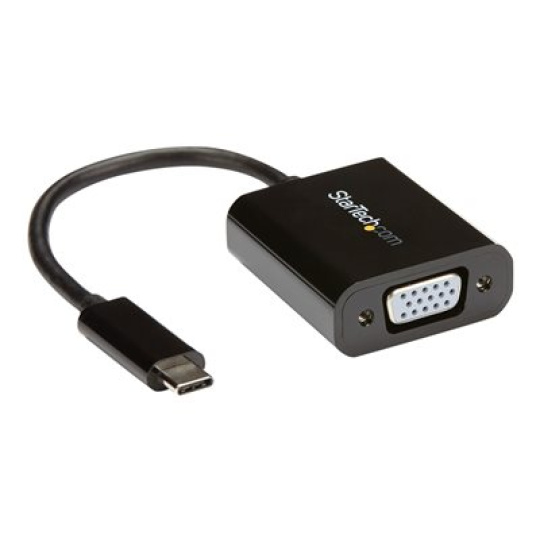 StarTech.com USB-C to VGA Adapter - Black - 1080p - Video Converter For Your MacBook Pro - USB C to VGA Display Dongle (CDP2VGA) - Adaptér USB/VGA - 24 pin USB-C (M) do HD-15 (VGA) (F) - USB 3.1 Gen 1 / Thunderbolt 3 - 18 cm - podpora 1920 x 1200 (WUXGA), USB napájení - cerná - pro P/N: BNDTB10GI, BNDTB210GSFP, BNDTB410GSFP, BNDTB4M2E1, BNDTBUSB3142, TB4CDOCK