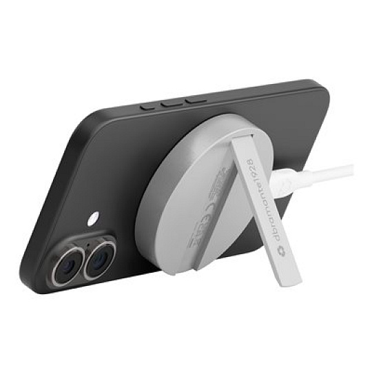 dbramante1928 re-charge - Stojan pro bezdrátové napájení - se stojanem, s Qi2 - ALU - 25 Watt - 2 A (magnetický)