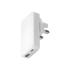 dbramante1928 re-charge Pro - Sítový adaptér - 45 Watt - 3 A - 2 výstupní konektory (24 pin USB-C, USB) - bílá
