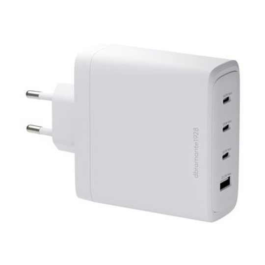 dbramante1928 re-charge - Sítový adaptér - 140 Watt - 4 výstupní konektory (3 x USB-C, USB) - bílá