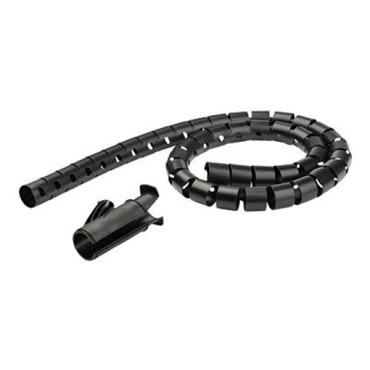 StarTech.com 2.5m (8.2ft) Cable Management Sleeve - Spiral - 1" (25mm) Diameter - W/ Cable Loading Tool - Black (CMSCOILED2) - Sada pro spojkování kabelů - černá - 2.5 m
