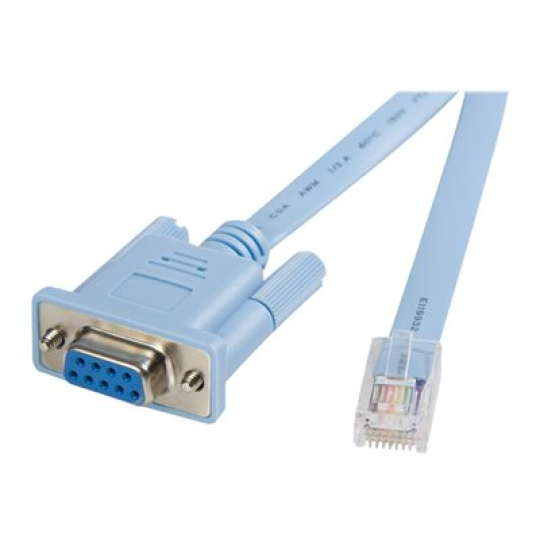StarTech.com 6 ft RJ45 to DB9 Cisco Console Management Router Cable - M/F Serial Console Cable (DB9CONCABL6) - Sériový kabel - RJ-45 (M) do DB-9 (F) - 1.8 m - modrá - pro P/N: EC1S952, EC2S952, IES101002SFP