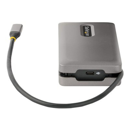 StarTech.com USB-C Multiport Adapter, 4K 60Hz HDMI/DP Video, 3-Port USB Hub, 100W Power Delivery Pass-Through, GbE, USB Type-C Travel Dock w/ Charging, 1ft/30cm Wrap-Around Cable - Mini Laptop Docking Station (DKT31CDHPD3) - Dokovací stanice - USB-C - HDMI, DP - 1GbE - 16 Watt