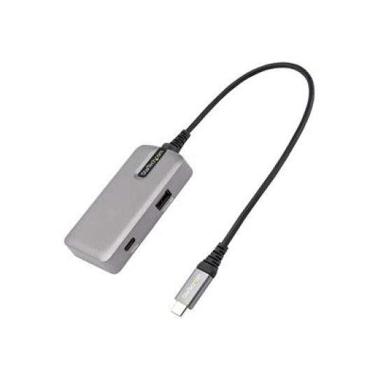 StarTech.com USB C Multiport Adapter, USB-C to 4K 60Hz HDMI 2.0, 100W Power Delivery Pass-through (PD 3.0), 3-Port 10Gbps USB Hub, USB Type-C Mini Dock, 10" (25cm) Cable - Portable Docking Station for Laptops - Dokovací stanice - USB-C - HDMI - kompatibilní s TAA