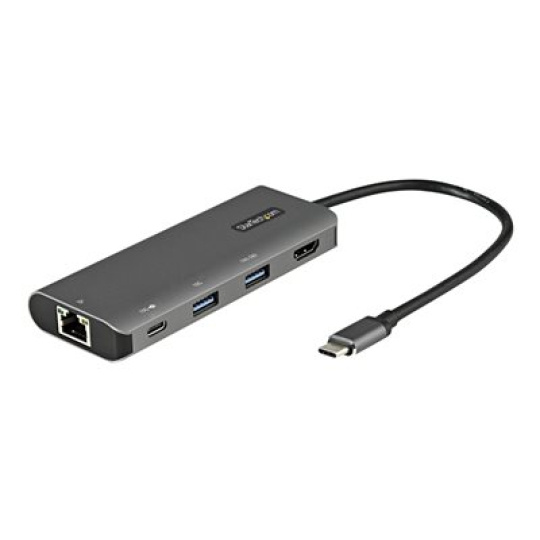 StarTech.com USB C Multiport Adapter, 10Gbps USB Type-C Mini Dock with 4K 30Hz HDMI, 100W Power Delivery Passthrough, 3-Port USB Hub, GbE, Portable USB 3.1/3.2 Gen 2 Laptop Dock, 10" Cable - Portable Travel Dock - Dokovací stanice - USB-C 3.2 Gen 2 / Thunderbolt 3 - HDMI - 1GbE - pro P/N: PEXUSB321C