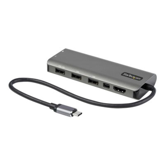 StarTech.com USB C Multiport Adapter, USB-C to HDMI or Mini DisplayPort 4K 60Hz, 100W Power Delivery Pass-Through, 4-Port 10Gbps USB Hub, USB Type-C Mini Dock, 12"/30cm Long Attached Cable - Works w/ Thunderbolt 3 (DKT31CMDPHPD) - Dokovací stanice - USB-C / Thunderbolt 3 - HDMI, Mini DP