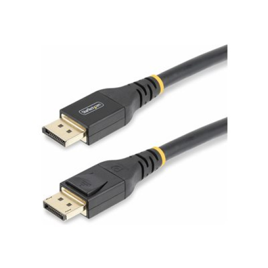StarTech.com 50ft (15m) VESA-Certified Active DisplayPort 1.4 Cable, DP8K w/HBR3/HDR10/MST/DSC 1.2/HDCP 2.2, 8K 60Hz, 4K 120Hz Video - Active DP 1.4 Cable M/M (DP14A-15M-DP-CABLE) - Kabel DisplayPort - DisplayPort (M) do DisplayPort (M) - DisplayPort 1.4 - 15 m - Aktivní medený kabel, aktivní, podporuje 4K, podpora 8K - cerná