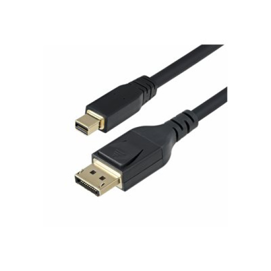 StarTech.com Mini DP to DisplayPort 1.4 Cable 8K 60Hz HBR3 4K - Kabel DisplayPort - Mini DisplayPort (M) do DisplayPort (M) s jazýckem - Displayport 1.4/Thunderbolt 2 - 3.1 m - podpora 8K60Hz (7680 x 4320), podpora 4K120Hz (3840 x 2160) - cerná