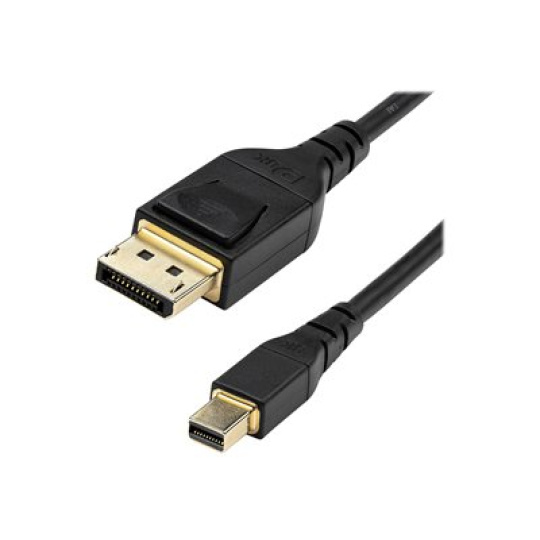 StarTech.com 3ft (1m) VESA Certified Mini DisplayPort to DisplayPort 1.4 Cable, 8K 60Hz HBR3 HDR, Super UHD mDP to DP 1.4 Cord, Slim (34 AWG) Ultra HD 4K 120Hz, Monitor/Video Cable - mDP to DP Cable (DP14MDPMM1MB) - Kabel DisplayPort - Mini DisplayPort (M) s jazýckem do DisplayPort (M) s jazýckem - DisplayPort 1.4 - 1 m - podpora 8K - cerná