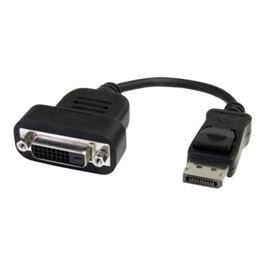 StarTech.com DisplayPort to DVI Adapter - Active Conversion - 1920x1200 - DP to DVI Single Link Converter for DVI-D Display (DP2DVIS) - Adaptér DisplayPort - DisplayPort (M) do DVI-D (F) - 20 cm - cerná - pro P/N: DKM30CHDPD, DKM30CHDPDUE, SV231QDPU34K, TB32DP14, TB3CDK2DPUE, TB3CDOCKDP, TB3DKM2DPL