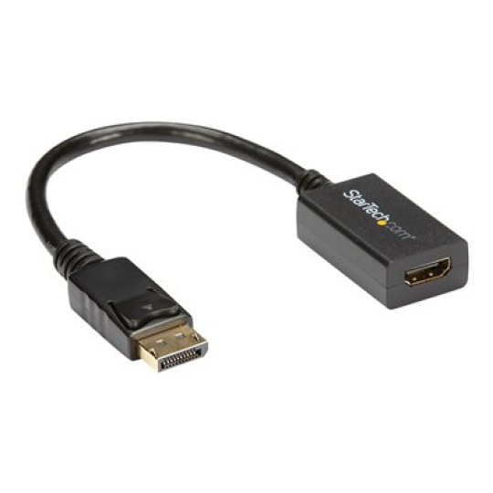 StarTech.com DisplayPort to HDMI Adapter - 1920x1200 - HDMI Video Converter - Latching DP Connector - Monitor to HDMI Adapter (DP2HDMI2) - Video adaptér - DisplayPort s piny (male) do HDMI se zdírkami (female) - 26.5 cm - pro P/N: DK30CH2DEP, DK30CH2DEPUE, DK30CHDDPPD, DK30CHDPPDUE, MST14DP123DP, SV231QDPU34K