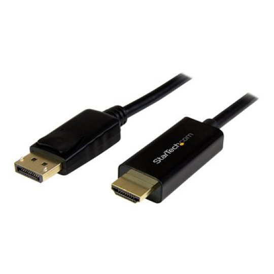 StarTech.com 3 ft (1 m) DisplayPort to HDMI Adapter Cable - 4K DisplayPort to HDMI Converter Cable - Computer Monitor Cable (DP2HDMM1MB) - Kabel adaptéru - DisplayPort s piny (male) do HDMI s piny (male) - 1 m - cerná - podporuje 4K - pro P/N: TB3DK2DPPD, TB3DK2DPPDUE, TB3DK2DPW, TB3DK2DPWUE, TB3DKDPMAW, TB3DKDPMAWUE