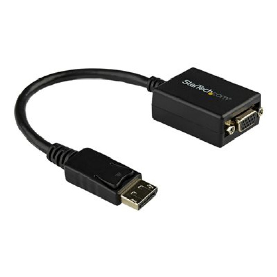 StarTech.com DisplayPort To VGA Video Adapter Converter - Active - 1080p - DP to VGA Converter (DP2VGA2) - Adaptér obrazovky - DisplayPort (M) do HD-15 (VGA) (F) - 27.94 cm - opatrený západkou - cerná - pro P/N: DK30C2DAGPD, MST14DP123DP, TB32DP14, TB3CDK2DP, TB3CDK2DPUE, TB3DK2DPM2, TB3DKM2DPL