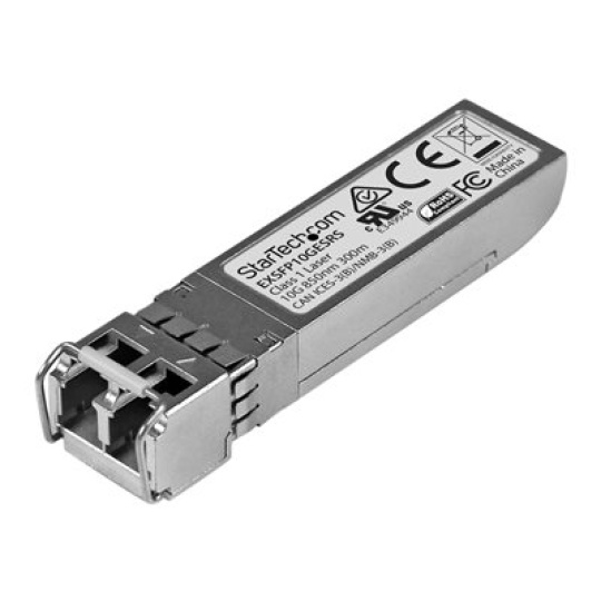StarTech.com Juniper EX-SFP-10GE-SR Compatible SFP+ Module, 10GBASE-SR, 10GbE Multimode Fiber MMF Optic Transceiver, 10GE Gigabit Ethernet SFP+, LC Connector, 300m, 850nm, DDM, Mini GBIC - Lifetime Warranty (EXSFP10GESRS) - Modul SFP+ vysílace (odpovídá: Juniper EX-SFP-10GE-SR) - 10GbE - 10GBase-SR - multirežim LC - až 300 m - 850 nm