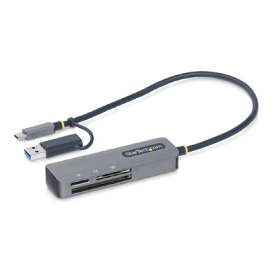 StarTech.com USB 3.0 Multi-Media Memory Card Reader, SD/microSD/CompactFlash Card Reader, Portable USB 5Gbps Card Adapter, External USB-C Card Reader with Attached USB-A Adapter - Works with Any Operating System (FCREADMICRO3V2) - Ctecka karet (CF II, microSDHC, microSDXC, SDHC, SXC, SD 3.0 UHS-I) - USB 3.0/USB-C