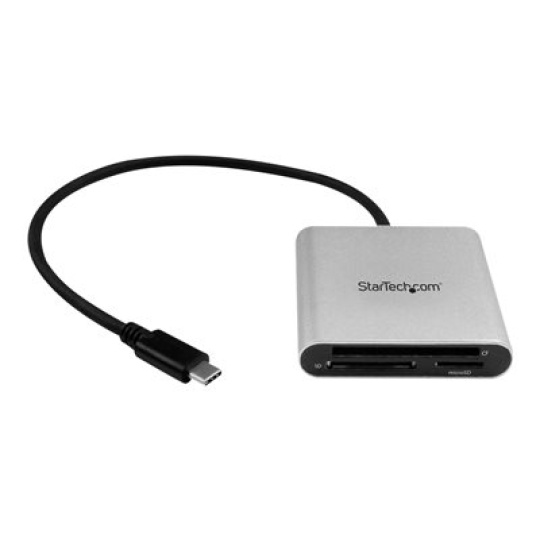 StarTech.com USB 3.0 Flash Memory Multi-Card Reader/Writer with USB-C - SD microSD and CompactFlash Card Reader w/ Integrated USB-C Cable (FCREADU3C) - Ctecka karet (CF I, CF II, MMC, SD, microSD, SDHC, microSDHC, SXC, microSDXC) - USB 3.0