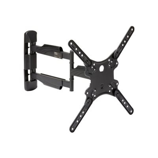 StarTech.com Full Motion TV Wall Mount, 32-55 inch (77lb/35kg) VESA Displays, Low Profile Universal Flat Screen TV Wall Mount, Heavy Duty Adjustable Tilt/Swivel Articulating Arm Bracket - Cable Management - Montážní sada (kloubové rameno, montáž na zed, klíc) - pro televize - plast, ocel - cerná - velikost obrazovky: 32"-55" - montáž na stenu - pro P/N: HDMIPLATE