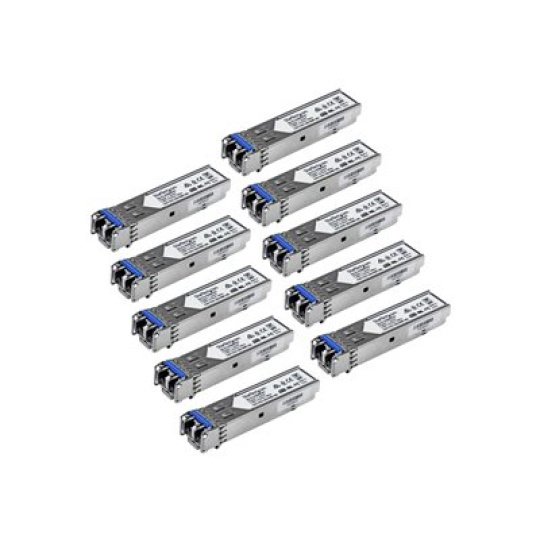 StarTech.com Cisco GLC-LH-SMD Compatible SFP Module, 1000BASE-LX/LH, 1GbE Single Mode (SMF) Fiber SMF Optic Transceiver, 1GE Gigabit Ethernet, LC Connector, 10km 1310nm, Firepower, ASR920 (GLCLHSMD10ST) - Transceiver modul SFP (mini-GBIC) (odpovídá: Cisco GLC-LH-SMD) - 1GbE - 1000Base-LX, 1000Base-LH - LC - až 10 km - 1310 nm (balení 10)