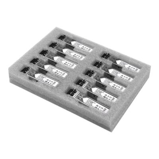 StarTech.com Cisco GLC-SX-MM Compatible SFP Module, 1000BASE-SX, 1GbE Multimode Fiber MMF Optic Transceiver, 1GE Gigabit Ethernet SFP, LC 550m, 850nm DDM, Cisco IE3200, IE3300, ME1200 - Lifetime Warranty (GLCSXMM10PST) - Transceiver modul SFP (mini-GBIC) (odpovídá: Cisco GLC-SX-MM) - 1GbE - 1000Base-SX - multirežim LC - až 550 m - 850 nm (balení 10)