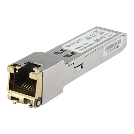 StarTech.com Cisco GLC-TE Compatible Module, 1000BASE-T Copper Industrial Gigabit Ethernet Transceiver, SFP to RJ45 Cat6/Cat5e 100m Extended Temp, Cisco Firepower, IE 2000, C9500, C2960 - Lifetime Warranty (GLCTEST) - Transceiver modul SFP (mini-GBIC) (odpovídá: Cisco GLC-TE) - 1GbE - 1000Base-T - RJ-45 - až 100 m
