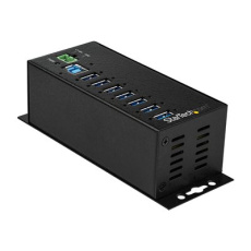 StarTech.com 7 Port USB Hub with Power Adapter, Surge Protection, Metal Industrial USB 3.0 Data Transfer Hub, Din Rail, Wall or Desk Mountable, High Speed USB 3.1/USB 3.2 Gen 1 5Gbps Hub - Windows/macOS/Linux (HB30A7AME) - Rozbocovac - 7 x USB 3.2 Gen 1 - lze montovat na konzolu DIN, pro pripevnení na zed - kompatibilní s TAA - pro P/N: ITB20D3250