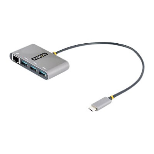 StarTech.com 3-Port USB-C Hub with Ethernet, 3x USB-A Ports, Gigabit Ethernet, USB 3.0 5Gbps, Bus-Powered, USB Type-C Hub w/ GbE and 1ft/30cm Long Cable, Portable USB-C to USB-A Laptop Hub - USB Expansion Hub (HB30C3A1GEA2) - Rozbocovac - 3 x SuperSpeed USB 3.0 + 1 x 10/100/1000 - desktop