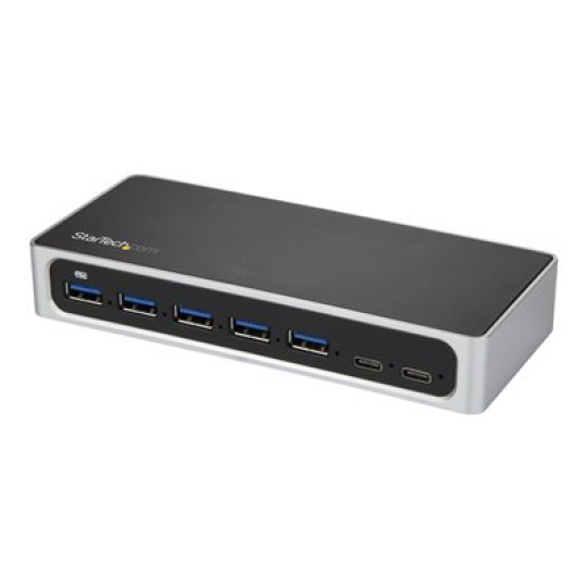 StarTech.com 7 Port USB C Hub with Fast Charge Port, USB-C to 5x USB-A 2x USB-C USB 3.0 (USB 3.1/3.2 Gen 1 SuperSpeed 5Gbps), Self Powered Type-C Hub w/ Power Adapter, Desktop/Laptop Hub - Windows/macOS/Linux (HB30C5A2CSC) - Rozbocovac - 5 x SuperSpeed USB 3.0 + 2 x USB-C - desktop
