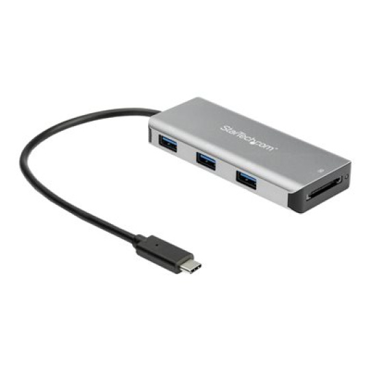 StarTech.com 3 Port 10Gbps USB C Hub with SD Card Reader, 3x USB-A & 1x SD Slot, Portable USB 3.1/3.2 Gen 2 Type C Adapter Hub, Laptop Hub, USB Bus Powered, Thunderbolt 3 Compatible - Windows/macOS/Linux (HB31C3ASDMB) - Rozbocovac - 1 x USB-C + 3 x USB 3.1 - desktop - pro P/N: PEXUSB321C