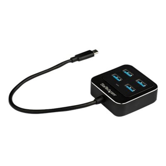 StarTech.com 4-Port USB C Hub, USB-C to 4x USB-A Ports, SuperSpeed 10Gbps USB 3.1/USB 3.2 Gen 2 Type-C Hub, USB Bus Powered, Portable/Compact USB-C to USB Adapter Hub for Laptop, Aluminum - Windows/macOS/Linux (HB31C4AB) - Rozbocovac - 4 x SuperSpeed USB 3.0 - desktop - pro P/N: PEXUSB321C