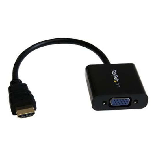 StarTech.com 1080p 60Hz HDMI to VGA High Speed Display Adapter - Active HDMI to VGA (Male to Female) Video Converter for Laptop/PC/Monitor (HD2VGAE2) - High Speed - video adaptér - HDMI s piny (male) do HD-15 (VGA) se zdírkami (female) - 24.5 cm - cerná - podpora 1080p, aktivní - pro P/N: DK30C2DPEPUE, DK30C2DPPDUE, DK31C3HDPD, DK31C3HDPDUE, SV211HDUC, SV221HUC4K