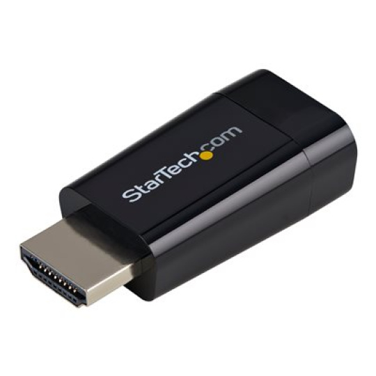 StarTech.com Compact HDMI to VGA Adapter Converter - Ideal for Chromebooks Ultrabooks & Laptops - 1920x1200/1080p - Video adaptér - HDMI s piny (male) do HD-15 (VGA) se zdírkami (female) - 4.5 cm - cerná - aktivní - pro P/N: DKT30CSDHPD3, SV211HDUC, SV221HUC4K