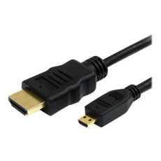 StarTech.com 1m High Speed HDMI Cable with Ethernet HDMI to HDMI Micro - Kabel HDMI s ethernetem - HDMI s piny (male) do 19 pin micro HDMI Type D s piny (male) - 1 m - cerná