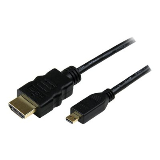 StarTech.com 3m High Speed HDMIŽ Cable with Ethernet - HDMI to HDMI Micro - M/M - 3 Meter HDMI (A) to HDMI Micro (D) Cable (HDADMM3M) - Kabel HDMI s ethernetem - HDMI s piny (male) do 19 pin micro HDMI Type D s piny (male) - 3 m - odstínený - cerná