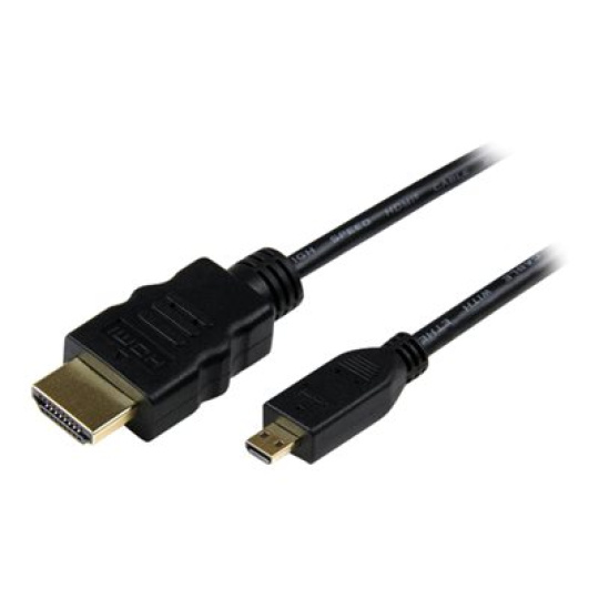 StarTech.com 0.5m High Speed HDMI Cable with Ethernet HDMI to HDMI Micro - Kabel HDMI s ethernetem - HDMI s piny (male) do 19 pin micro HDMI Type D s piny (male) - 50 cm - cerná