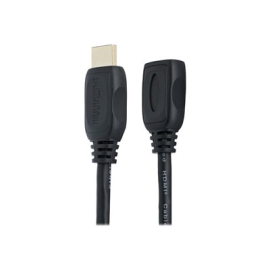 StarTech.com 2m (6ft) HDMI Extension Cable, Ultra HD HDMI Male to Female Cable, 4K HDMI Cable Extender, 4K 30Hz UHD HDMI Cable with Ethernet M/F, High Speed HDMI 1.4 Cable, 10.2Gbps - HDMI Cord Extender - Prodlužovací kabel HDMI - HDMI s piny (male) do HDMI se zdírkami (female) - 2 m - odstínený - cerná - pro P/N: CDP2HDMM2MB, DP2HDMM2MB, HDDVIMM3, HDMM1MP, HDMM2MP, HDMM3MP, HDPMM50, MDP2HDMM2MB