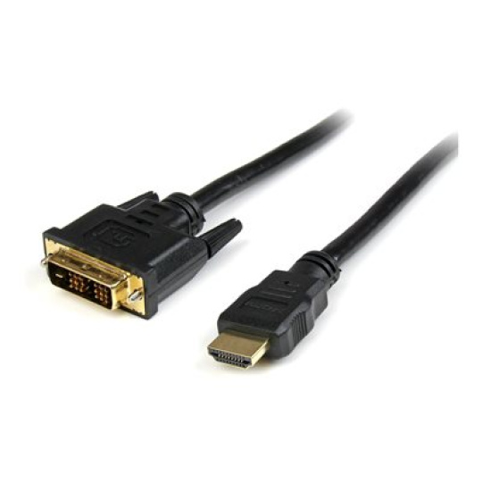 StarTech.com 6ft (1.8m) HDMI to DVI Cable, DVI-D to HDMI Display Cable (1920x1200p), Black, 19 Pin HDMI Male to DVI-D Male Cable Adapter, Digital Monitor Cable, M/M, Single Link - DVI to HDMI Cord (HDMIDVIMM6) - Kabel adaptéru - HDMI s piny (male) do DVI-D s piny (male) - 1.83 m - cerná - pro P/N: DK31C3HDPD, DK31C3HDPDUE, MDP2HDEC, ST121HD20FXA, VID2HDCON2, VS424HD4K60