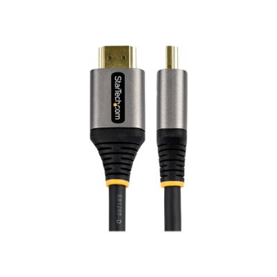 StarTech.com 16ft (5m) HDMI 2.1 Cable, Certified Ultra High Speed HDMI Cable 48Gbps, 8K 60Hz/4K 120Hz HDR10+ eARC, Ultra HD 8K HDMI Cable/Cord w/TPE Jacket, For UHD Monitor/TV/Display - Dolby Vision/Atmos, DTS-HD (HDMM21V5M) - Ultra High Speed - kabel HDMI s ethernetem - HDMI s piny (male) do HDMI s piny (male) - 5 m - odstínený - šedá, cerná - pasivní, podpora 4K120Hz, podpora 8K60Hz (7680 x 4320) - pro P/N: 4PORT-8K-HDMI-SWITCH