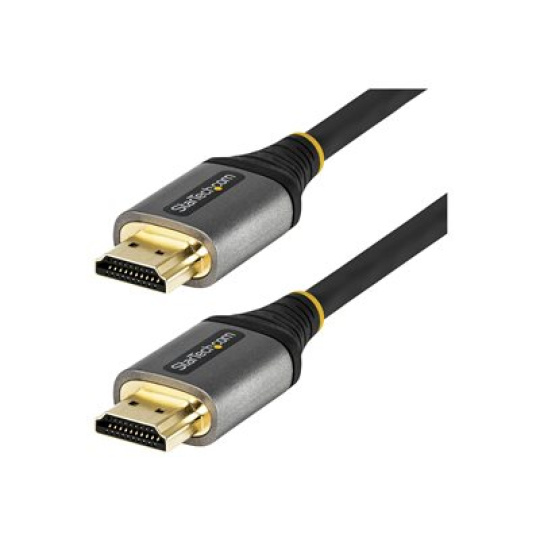 StarTech.com 3ft (1m) Premium Certified HDMI 2.0 Cable with Ethernet, High Speed Ultra HD 4K 60Hz HDMI Cable HDR10, ARC, HDMI Cord For Ultra HD Monitors, TVs, Displays, w/ TPE Jacket - Durable HDMI Video Cable (HDMMV1M) - Prémiove vysoká rychlost - kabel HDMI s ethernetem - HDMI s piny (male) do HDMI s piny (male) - 1 m - odstínený - šedá, cerná - pasivní, podpora 4K60 Hz (3840 x 2160)