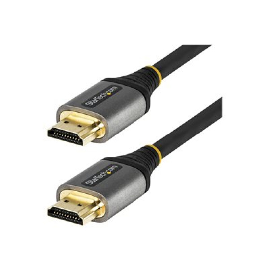 StarTech.com 6ft (2m) Premium Certified HDMI 2.0 Cable with Ethernet, High Speed Ultra HD 4K 60Hz HDMI Cable HDR10, ARC, HDMI Cord For Ultra HD Monitors, TVs, Displays, w/ TPE Jacket - Durable HDMI Video Cable (HDMMV2M) - Prémiove vysoká rychlost - kabel HDMI s ethernetem - HDMI s piny (male) do HDMI s piny (male) - 2 m - odstínený - šedá, cerná - pasivní, podpora 4K60 Hz (3840 x 2160)